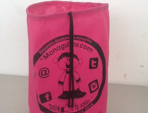 Bolsa o morralito ecologico con un asa trasera tipo mochila y jareta para cerrar Tabasco