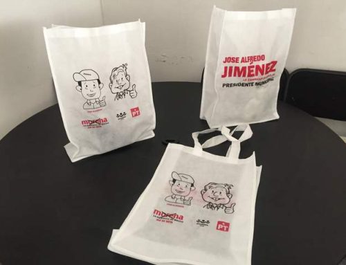 Bolsas ecologicas blancas impresas 2 tintas Morena