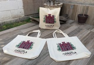 Bolsas de manta cruda impresas con fuelle Chautla Puebla