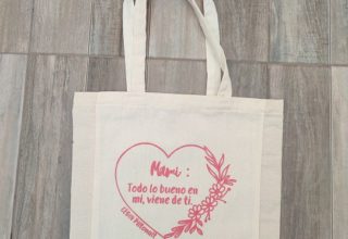Bolsas de manta impresas y cosmetiquetas dia de la madre