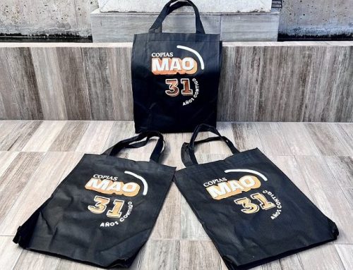 Bolsa ecologica negra impresa 2 tintas 1 cara con fuelle CDMX