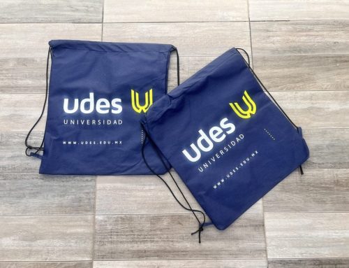 Mochila o bolsa backpack tela ecologica impresa 2 tintas Puebla