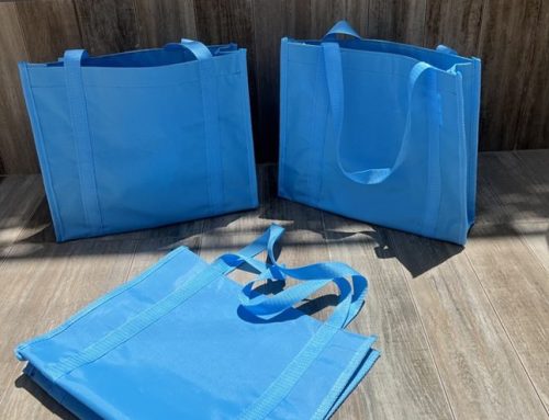 Bolsas de canasta poliester con asas largas azul cielo Puebla